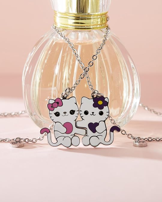Matching BFF Friendship Necklace Set 2 Pcs Cartoon for Teen Boys Girls