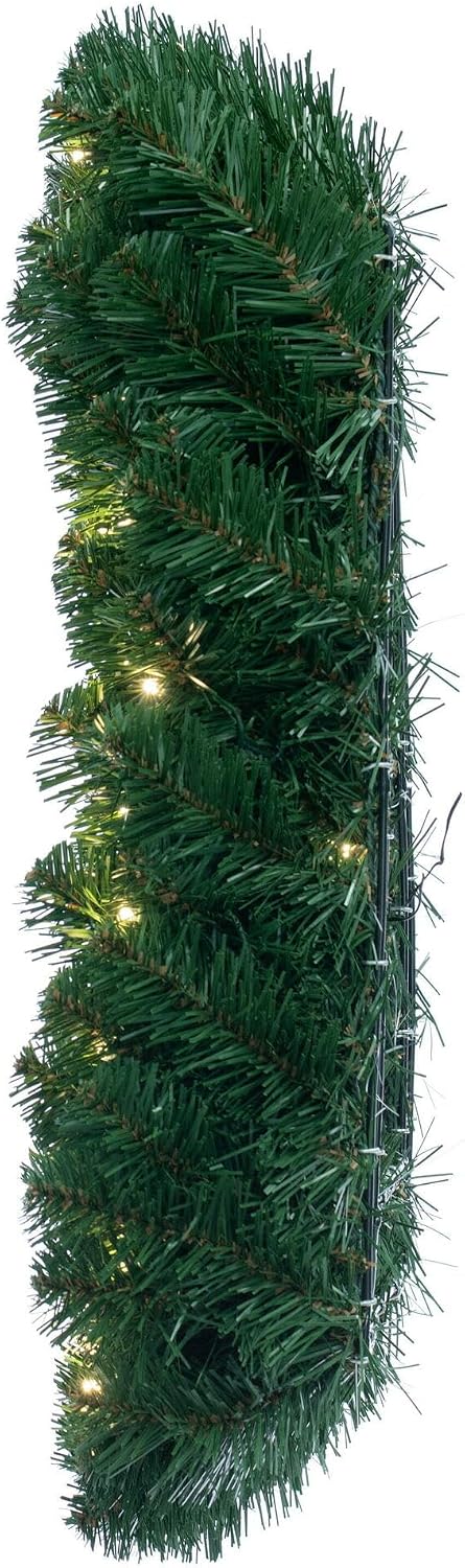 Vickerman 30" Grand Teton Artificial Christmas Square Wreath, Warm White Single Mold Wide Angle LED Lights - Faux Chistmas Wreath - Indoor Seasonal Home Decor
