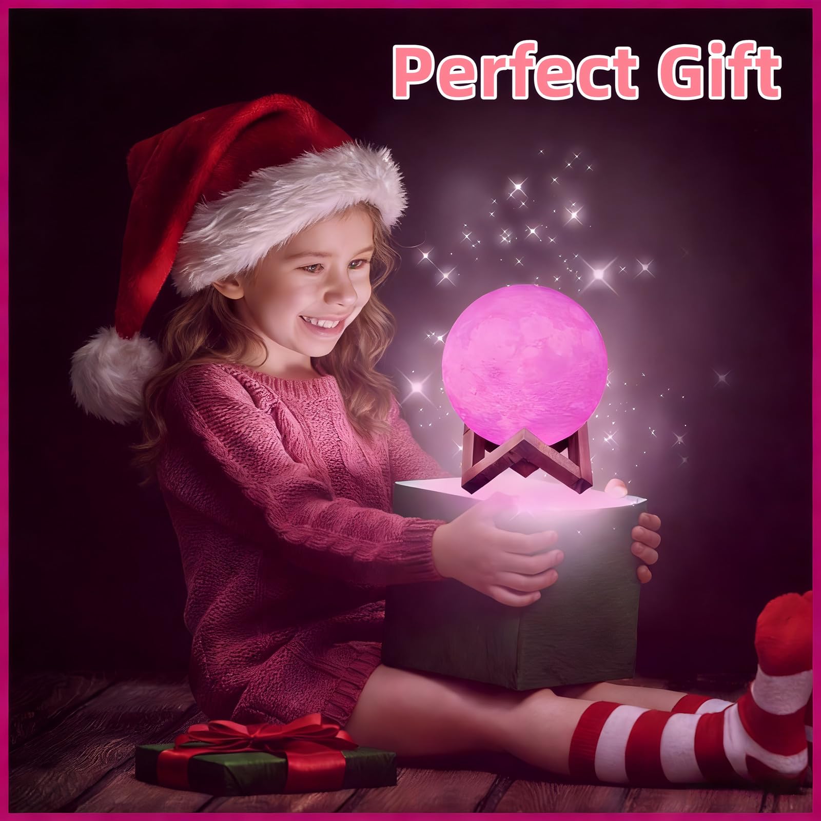 Lampada a forma di luna, 16 colori, luce notturna a LED con supporto, telecomando e controllo touch, lampada a forma di galassia per adolescenti, ragazze e ragazzi, ricaricabile tramite USB, luce