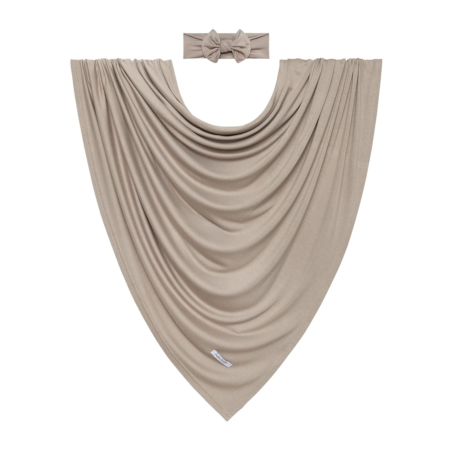 Posh Peanut Baby Swaddle Blanket - Large Premium Knit Viscose from Bamboo - Infant Swaddling Wrap, Receiving Blanket and Headband Set, Baby Shower Newborn Gift (Taupe) : Baby