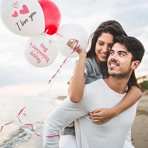 Miniatura 6 de 60 globos de látex para decoración del día de San Valentín decoración de corazón San Valentín clase escolar suministros para fiestas en el hogar