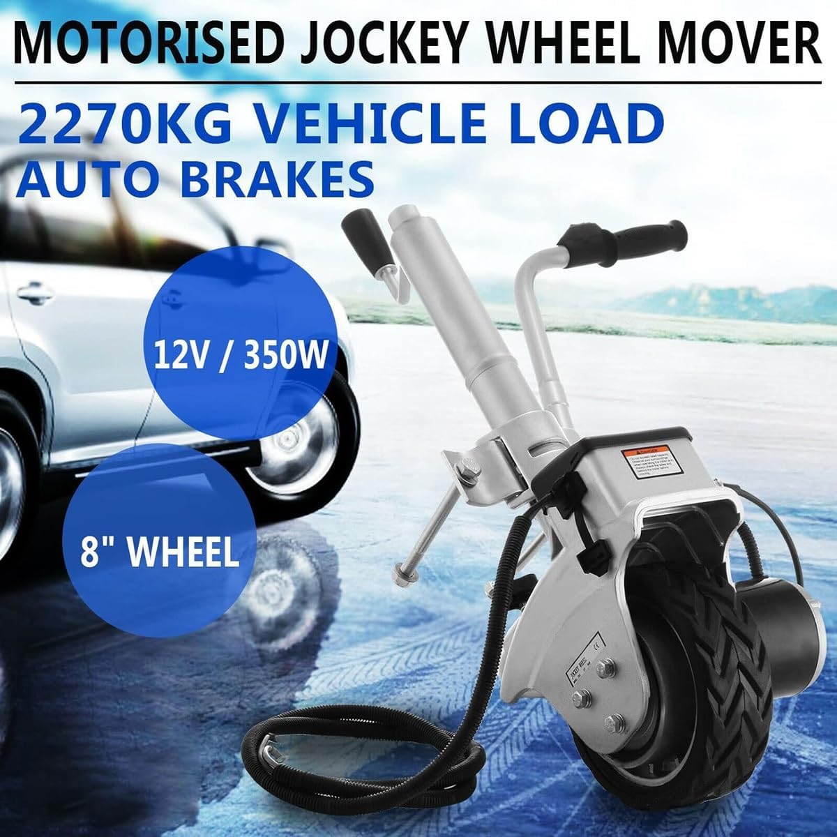 Electric Trailer Mover,350W Trailer Dolly Jack with Max Load 5504.5 lbs (2270 kg),Electric Motorised Jockey Wheel Mover with 5-7m/min Speed,Power Mover Maneuver Trailer Boat,for Caravan RV Camper
