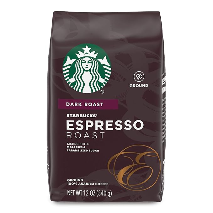 Amazon Com Starbucks Dark Roast Ground Coffee Espresso Roast 100 Arabica 1 Bag 12 Oz Grocery Gourmet Food