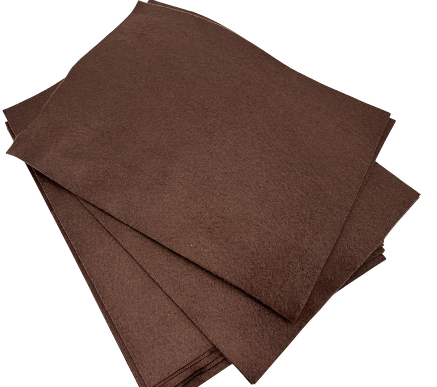 Felt Fabric Plain Colour Polyester 3 Different Sizes: A4 Sheets/Half metre/Metre 90cm Wide (Brown, 6 x A4 Sheets) — image 1