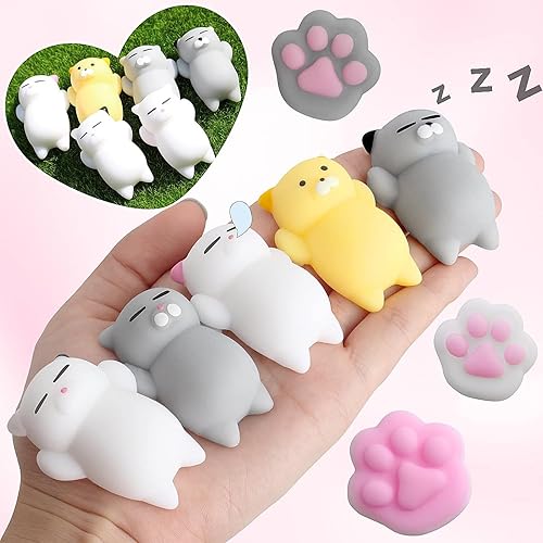 Miniatura 3 de Outee 10 piezas de juguetes Mochi lindos, juguetes de gato Mochi para aliviar el estrés, juguetes para fiestas, juguetes para niños, juguetes de