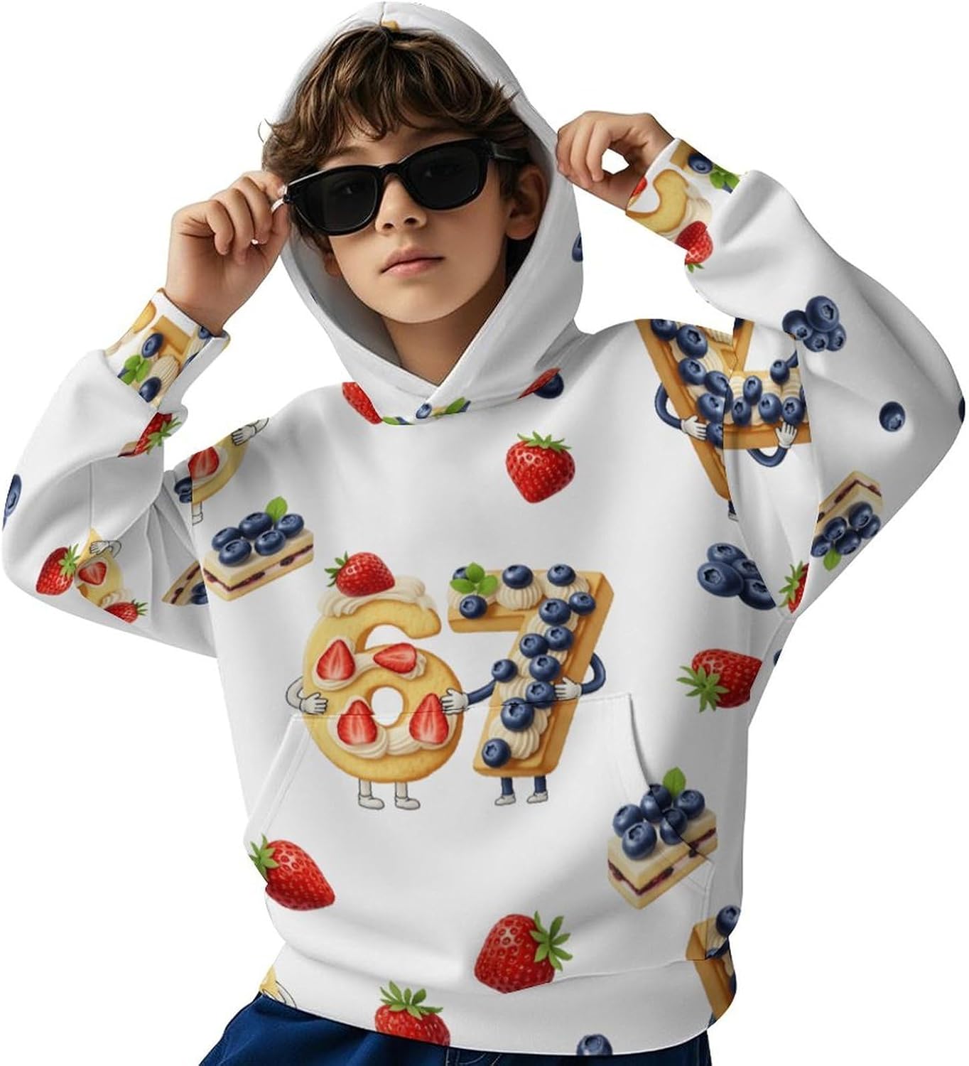 Boys Hoodies Kids 67 Six Seven Long Sleeve Hooded Sweatshirts
