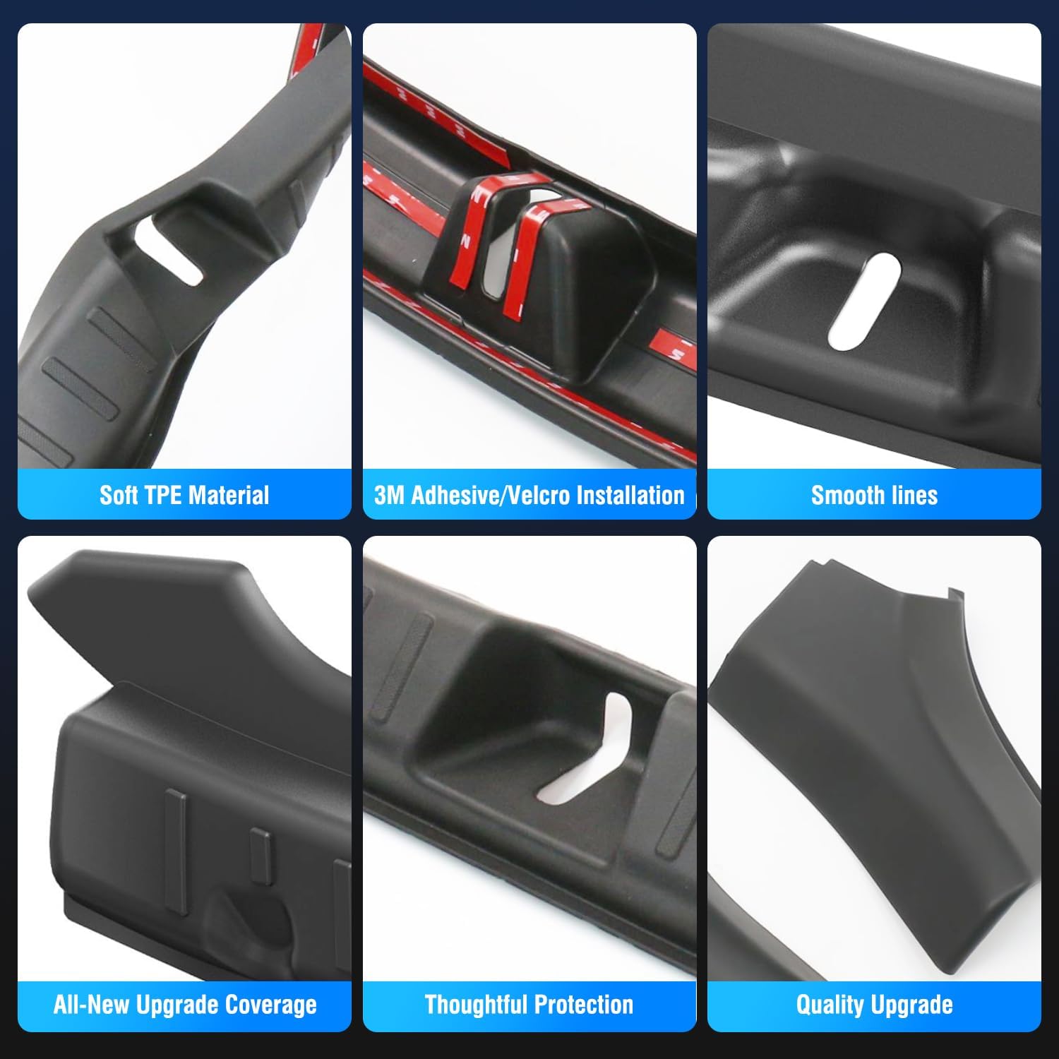 2025 Tesla Model Y Rear Bumper & Trunk Sill Cover Protector Bumper Guards for Tesla Model Y Juniper 2025 Refresh, TPE Trunk Bumper Sill Cover Interior Accessories-Black