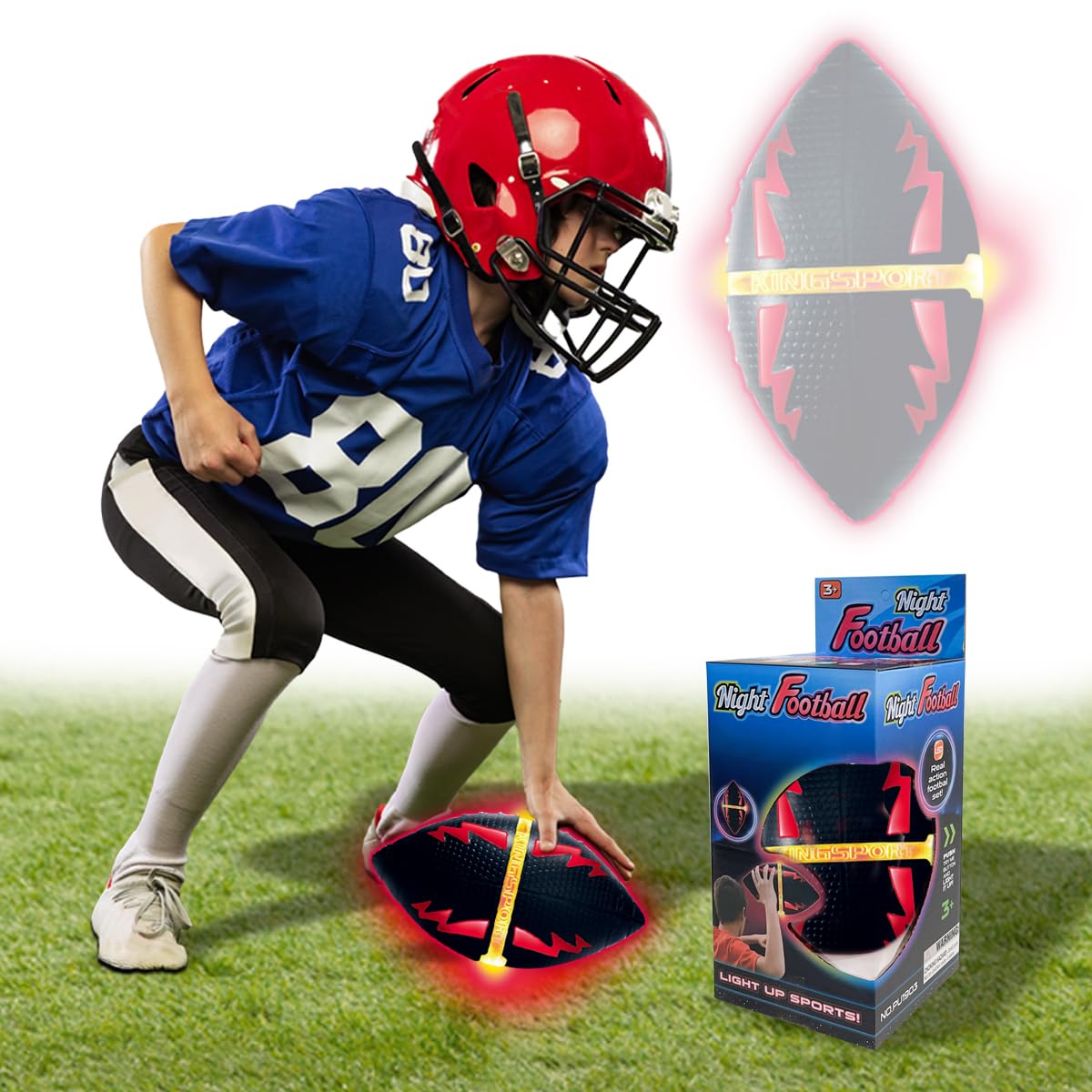 Kids Light Up Ball, Motion Activated LED Glow in the Dark Night Mini Ball, Indoor Outdoor Game Play, Garden Sports Activity Toy Gift for Children 3+ Years