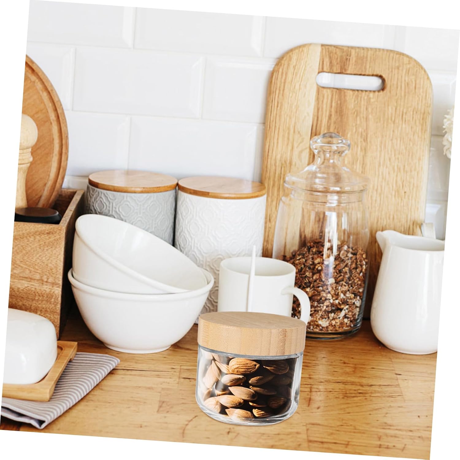 Cabilock 4pcs Air Tight Food Jars Sealed Lids Rice Container Sugar Canister for Kitchen Organization