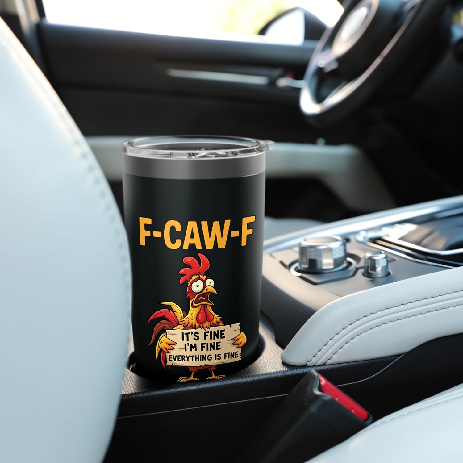 F-Caw-F Chicken FCAWF It's Fine I'm Fine Everything Is Fine Stainless Steel Insulated Tumbler - Image 6