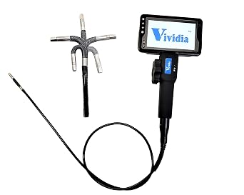 Vividia VA-450 LCD/WiFi Two-Way Articulating Borescope Videoscope Inspection Camera with 5.5mm Diameter 1m Probe and IPS 4.5" LCD Monitor and Wireless for iOS and Android Devices and Side-View Mirror