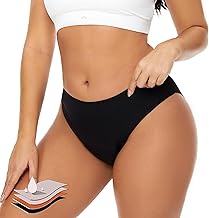 Period Underwear for Women Heavy Flow Nylon Menstrual Panties for Teens, Black,Small