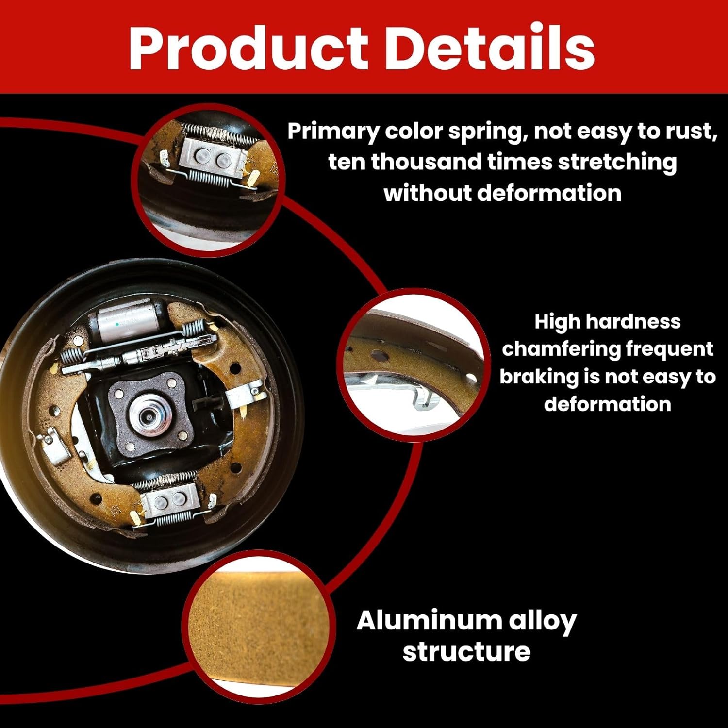 Arrhythmic Parking Brake Shoes 1 Set Rear Automotive Replacement Brake Kit for Chevrolet Express 3500 4.3L 2018 2019, for GMC Savana 3500 2.8L 2017 2018 2019, for GMC Savana 3500 4.3L 2018 2019