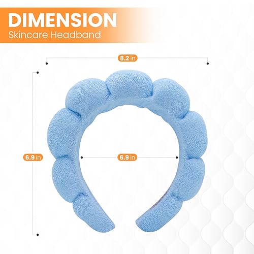 Miniatura 4 de The trend collection Diademas de spa para mujeres y niñas, diadema de esponja de maquillaje, lavado de cara antideslizante, cuidado de la piel-