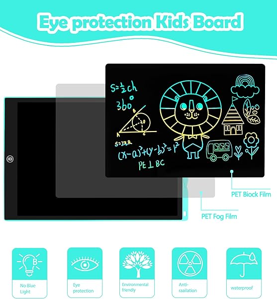 Bunte LCD Schreibtafel, 15 Zoll LCD Schreibtablett für Kinde, Maltafel Kinder Elektronisch Spielzeug ab 3-8 Jahre alt Junge Mädchen, Löschbar Mal Tablet Kinder Weihnachtsgeschenke - 3