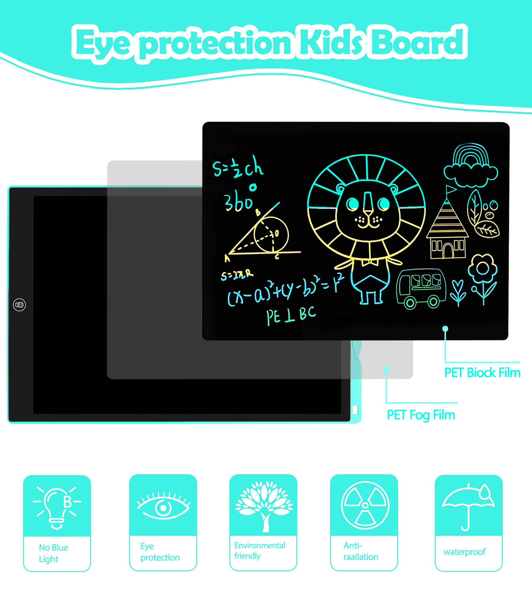 Tavoletta Grafica LCD Scrittura 15 Pollici, Tavoletta Grafica Bambini Elettronica Digitale da Disegno con Penna Giochi Giocattolo 3 4 5 6 7 8 9 Anni Regali di Natale di Compleanno per Ragazzi Ragazze