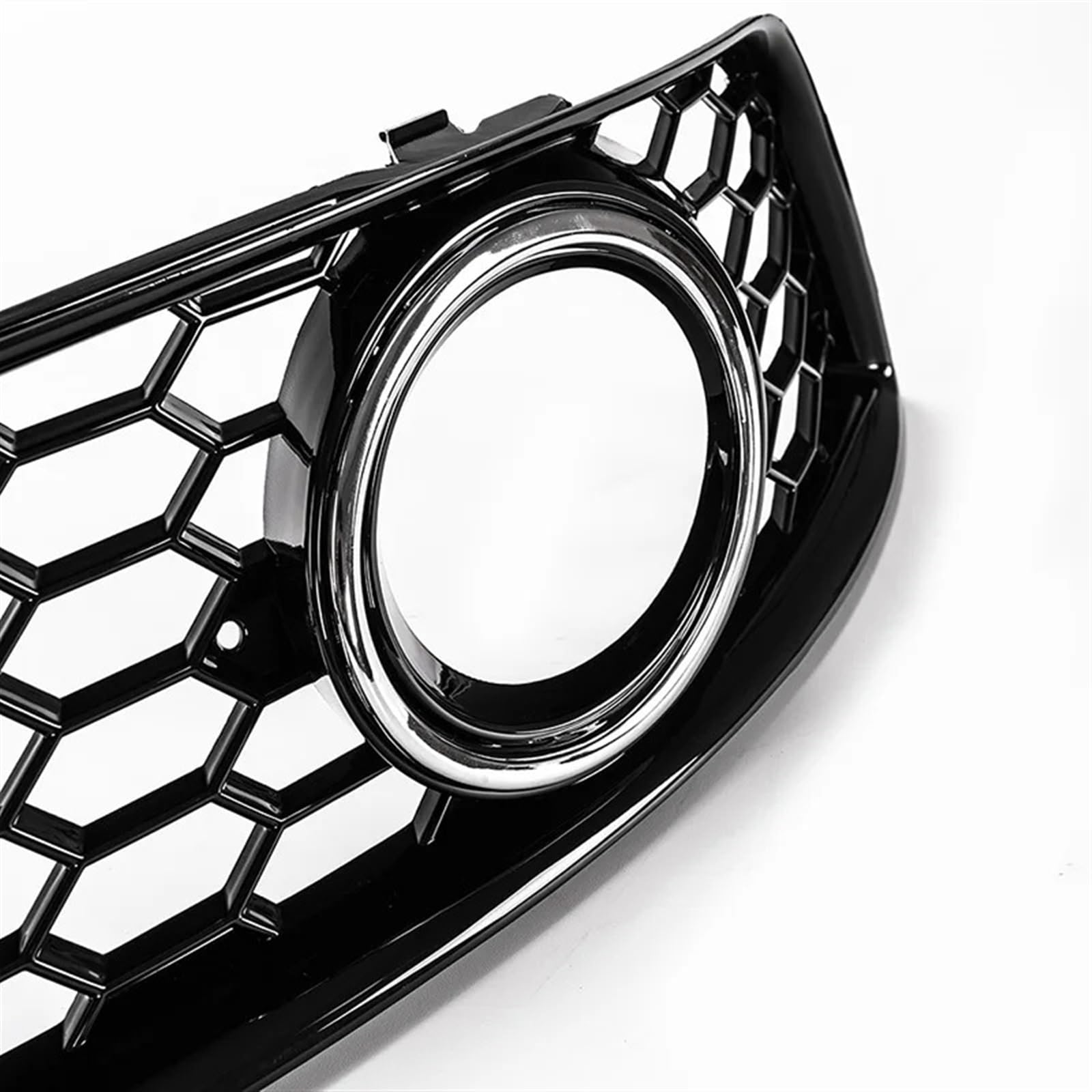 Rejilla de luz antiniebla para coche Cubierta de bisel luz antiniebla para coche, lámpara para parachoques, rejilla con para estilo malla agujeros para ajuste(Chrome Lamp Hole)