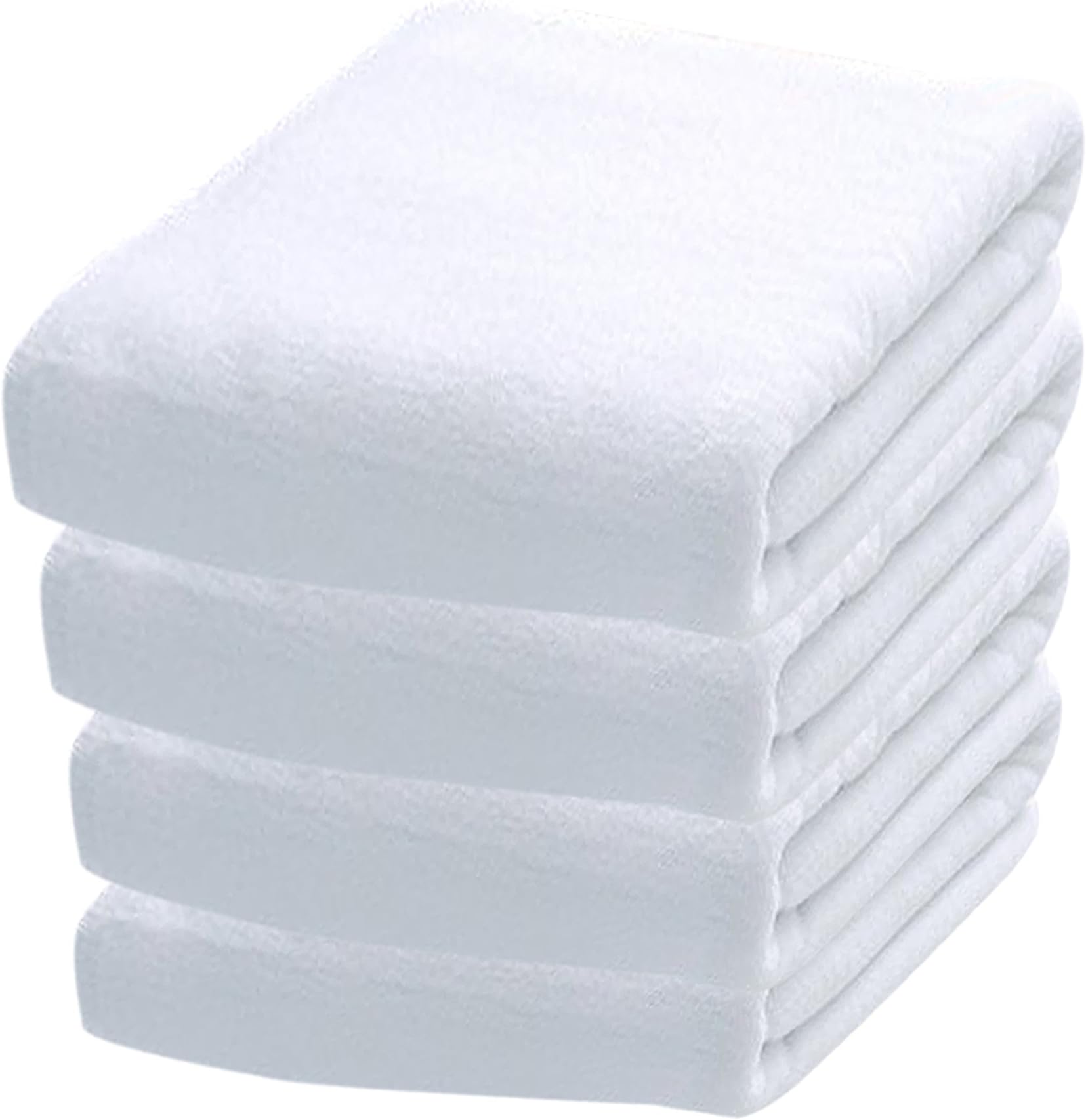 Cotton Bleach Guard Towels (24-Pack, White, 16x26 inches) - Bleach Safe Gym Hand Towel, Luxury Hotel & Spa 100% Cotton Hand Towel Set
