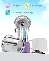 Vista 5 de Cápsulas de café reutilizables universales, adecuadas para tazas K, acero inoxidable reutilizable compatible con cafeteras Keurig 1.0 y 2.0