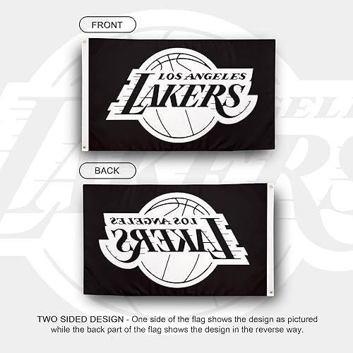 Miniatura 7 de Desert Cactus Bandera de Los Angeles Lakers NBA 100% poliéster para interiores y exteriores, 3 x 5 pies, banderas del equipo de la Asociación
