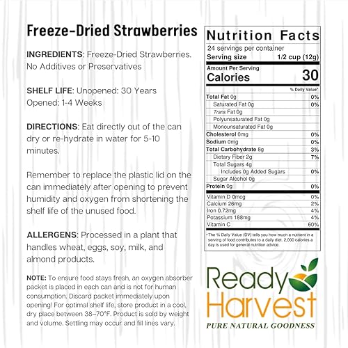 Miniatura 57 de Ready Harvest Alimentos liofilizados - Trozos de piña Almacenamiento de emergencia Alimentos integrales Lata #10 Vida útil de 30 años