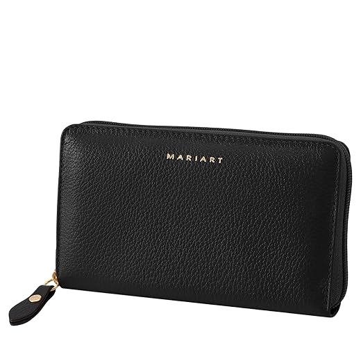 Mariart 604N Carteira Feminina de Couro Bovino Legítimo c/Fechamento em Zíper