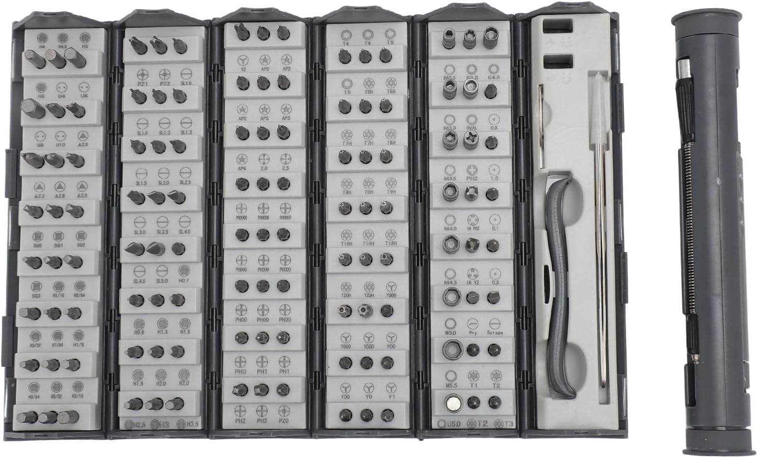 Precision Screwdriver Set, 128 in 1 Magnetic Electronics Repair Tool Kit with 120PCS Screwdriver Bits, 130mm Shaft, Tweezers, Open Pry Tool, for Computer Cellphone PC Watch Laptop