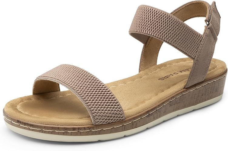 DREAM PAIRS Women's Low Wedge Casual Sandals