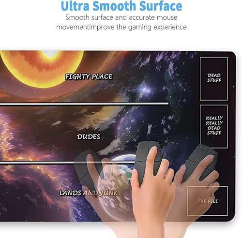 Miniatura 10 de MTG - Tapete de juego TCG de 24 x 14 pulgadas, tapete de juego de cartas coleccionables MTG, tapetes de juego de mesa con zonas