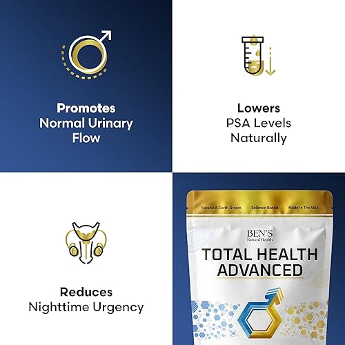 Miniatura 3 de Ben's Natural Health Total Health Advanced, Suplemento de apoyo para la próstata con 29 ingredientes beta-sitosterol, vitaminas C, D, E, zinc,