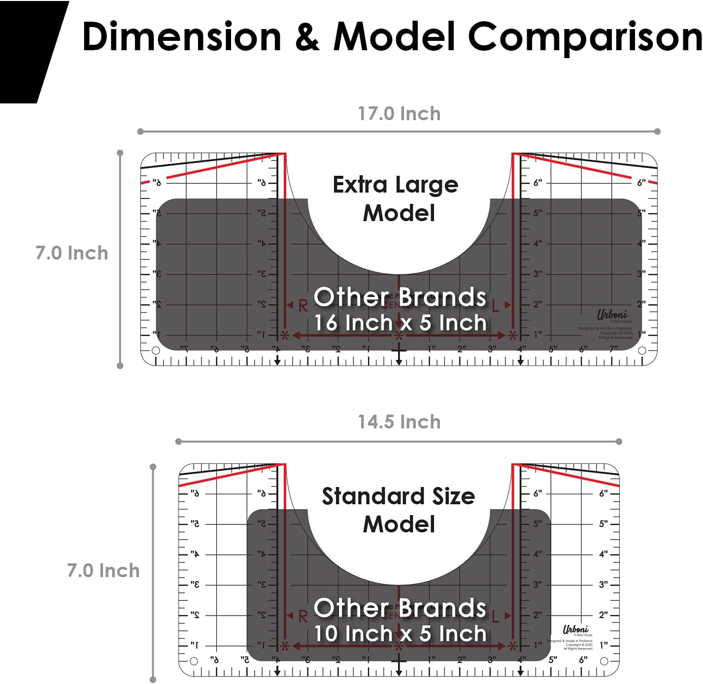 Standard Size - Tshirt Ruler Guide Vinyl Alignment, Shirt Measurement Tool Placement Center Design, DTF Template, Left Chest Logo Pocket, Accessories for Cricut, Heat Press Sublimation, HTV Transfer