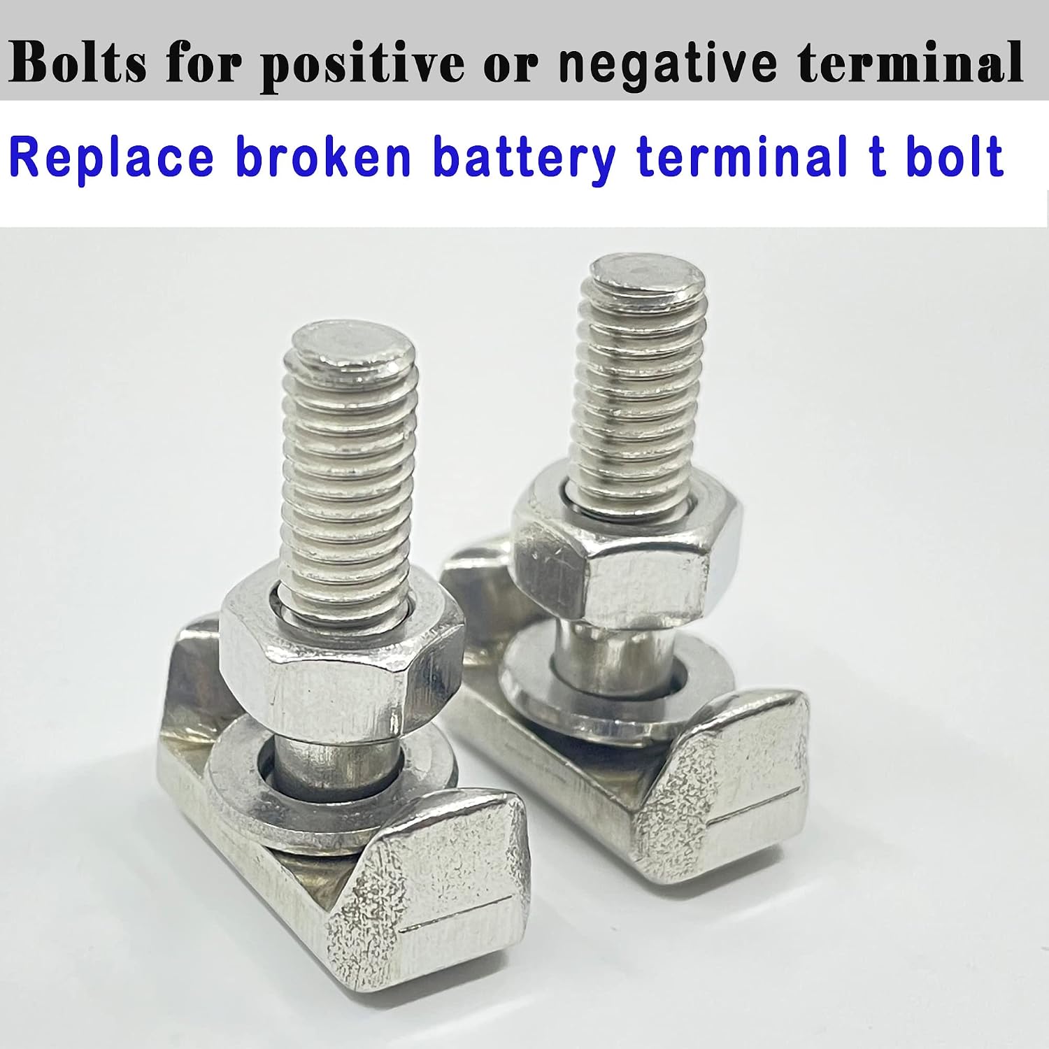 2 Pack 19116852 Battery Terminal T-Bolt Compatible with Chevy Compatible with BMW Compatible with GMC Compatible with Volkswagen 64740 Battery Cable Tensioner Bolt Kit 6X0915138 61128373946