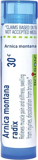 Boiron Arnica Montana Radix 30C for Muscle Pain, Stiffness, Swelling from Injuries, & Bruising - 80 Pellets | Single-medicine homeopathic pellets for Muscle Pain, Stiffness, Swelling from injuries, & Bruising. Size: 80 Pellets.