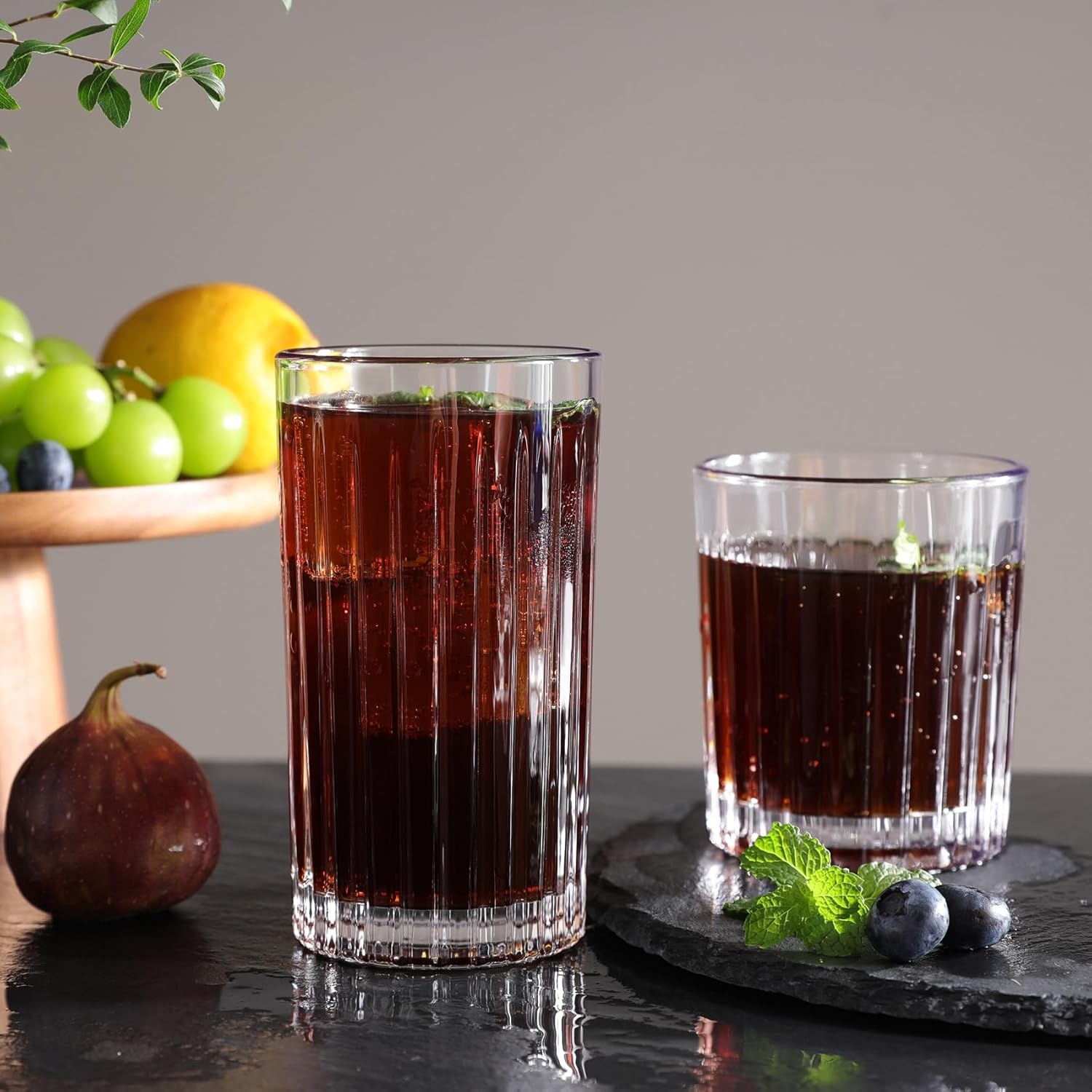 Royalrose Premium VertiLine 13.5oz Highball Glasses Set of 6 (Tall glasses)