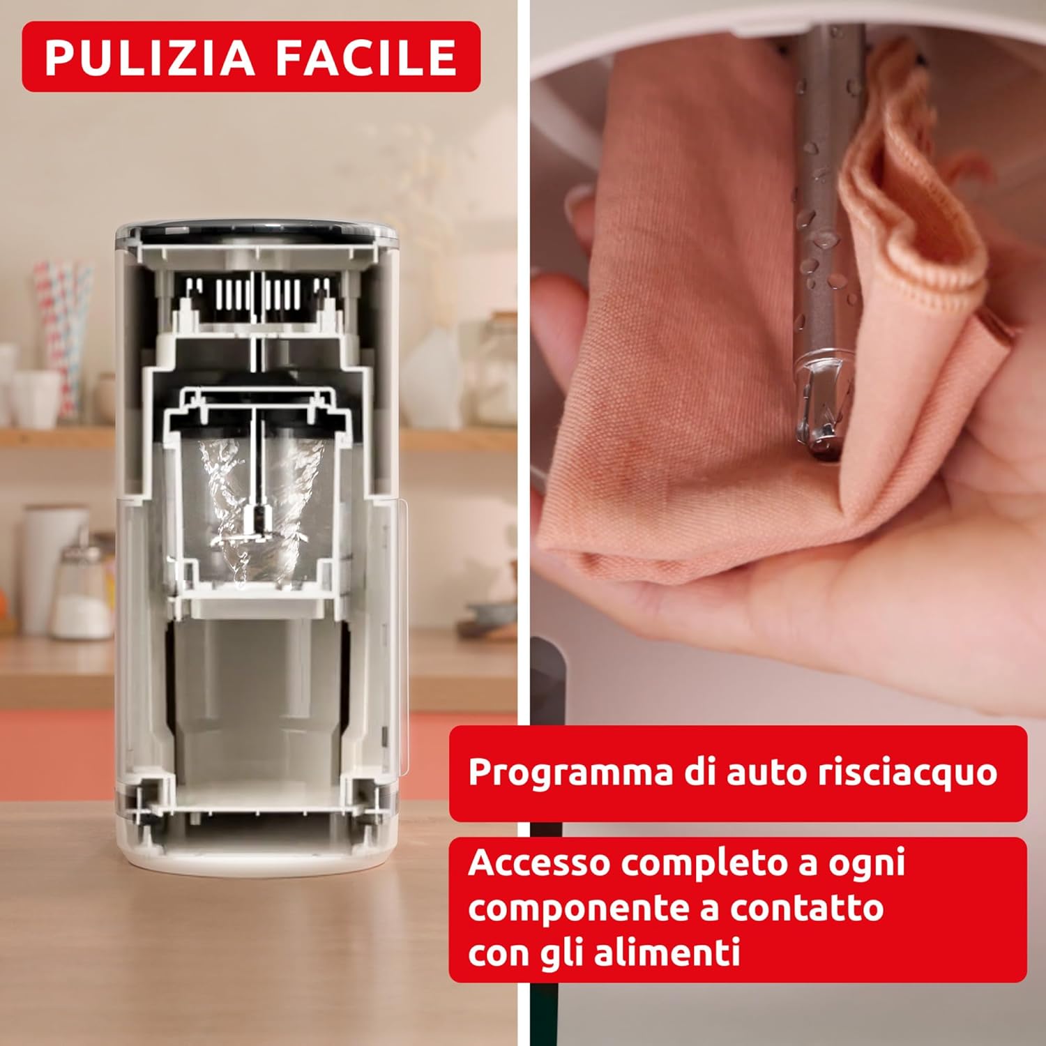 Moulinex Dolci Ice Cream Maker easy cleaning