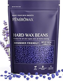 Wax Beads, 1lb Hard Wax Beans for Hair Removal Sensitive Skin with Lavender Formula Waxing Beads for Full Body Brazilian Bikini Face Eyebrow at Home Wax Refill for Women Men