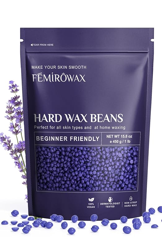 Cera depilatória em pérolas FEMIROWAX, fórmula com óleo essencial de lavanda, 430 g