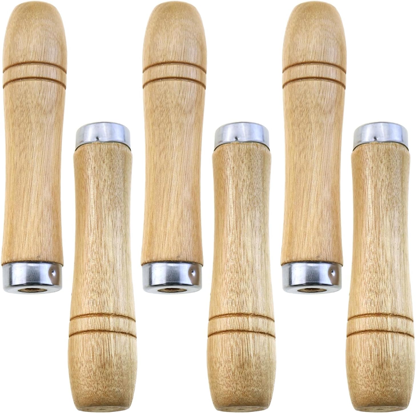 LUORNG 6-Piece Wooden File Handle with Sturdy Metal Ferrule, Ergonomic ...