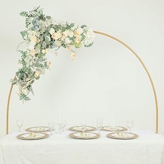 Efavormart Gold Metal Over-The-Table Rod Stand with Clamps, Round Top Balloon Arch Flower Stand for Wedding and Party Decorations - 4ftx6ft