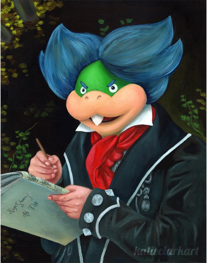 Ludwig von Koopa Art Print - Nintendo Painting Print - Alternative Ludwig van Beethoven - Geek Parody - Video Game Art - Super Mario Bros World - Katie Clark Art
