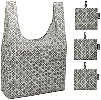 Vista 12 de HOLYLUCK Bolsas de comestibles reutilizables, bolsa de compras plegable resistente (estándar, 3 huellas de patas de perro)