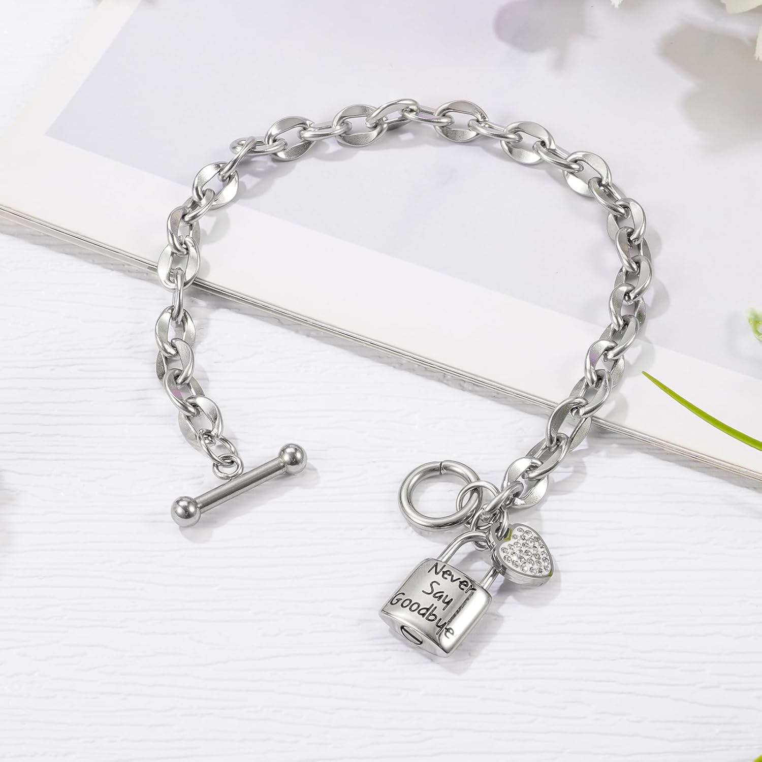 Urn Bracelet for Ashes Stainless Steel Locket Bracelet for ashes OT Buckle Cremation Jewelry for Ashes Memorial Gift - Image 4