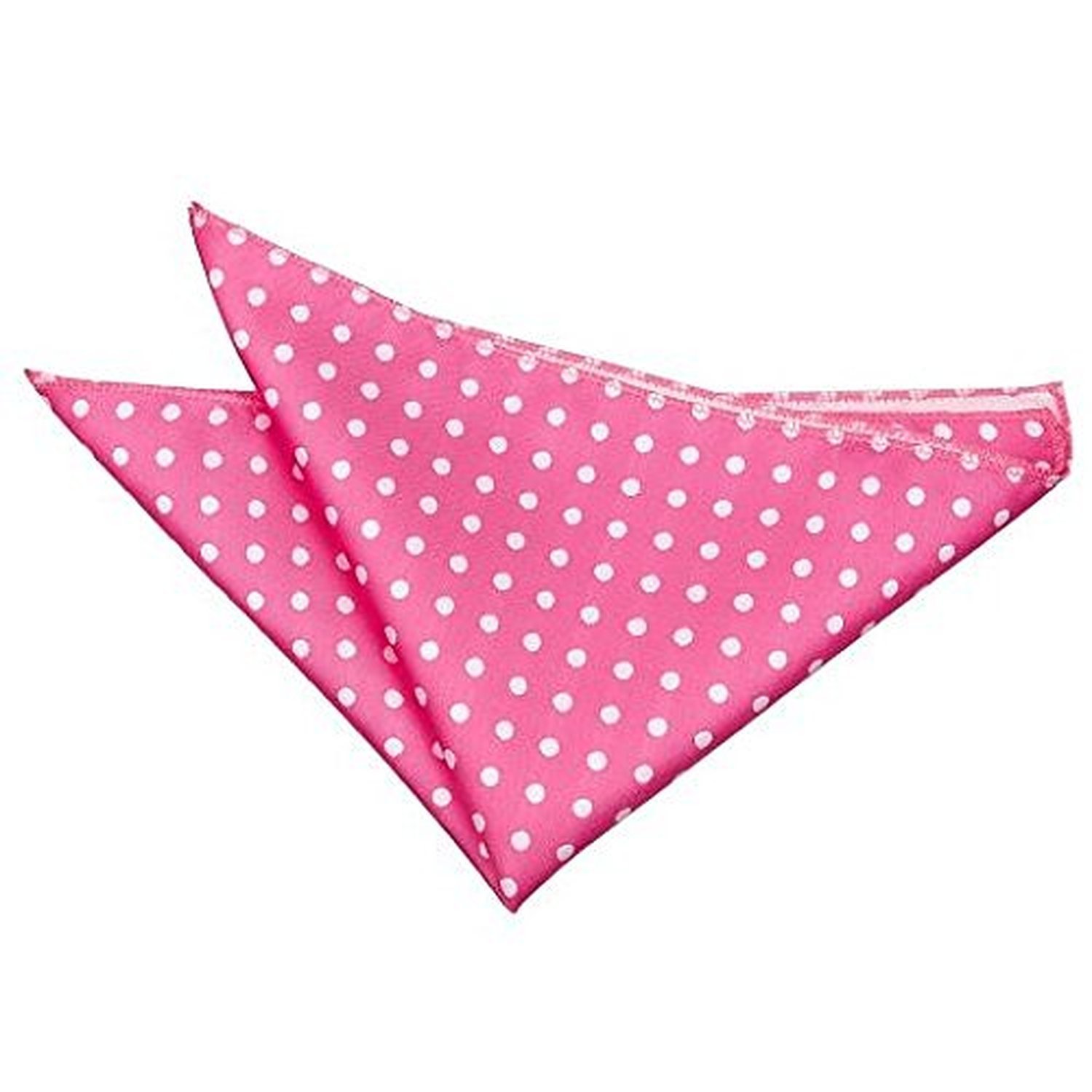DQT Woven Polka Dot Classic Patterned Fashion Casual Pocket Square Handkerchief - Hot Pink