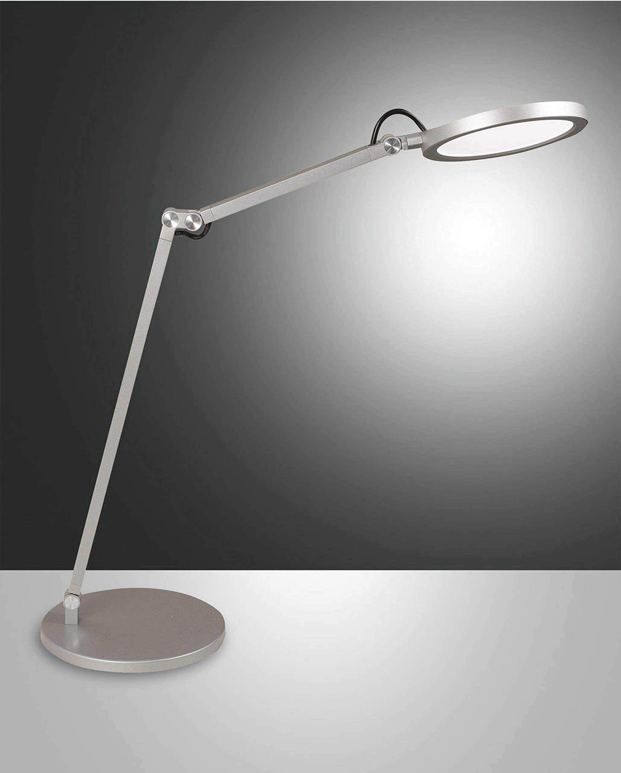 Fabas Luce Silver Regina Integrated Led Table Lamp Aluminum Glass