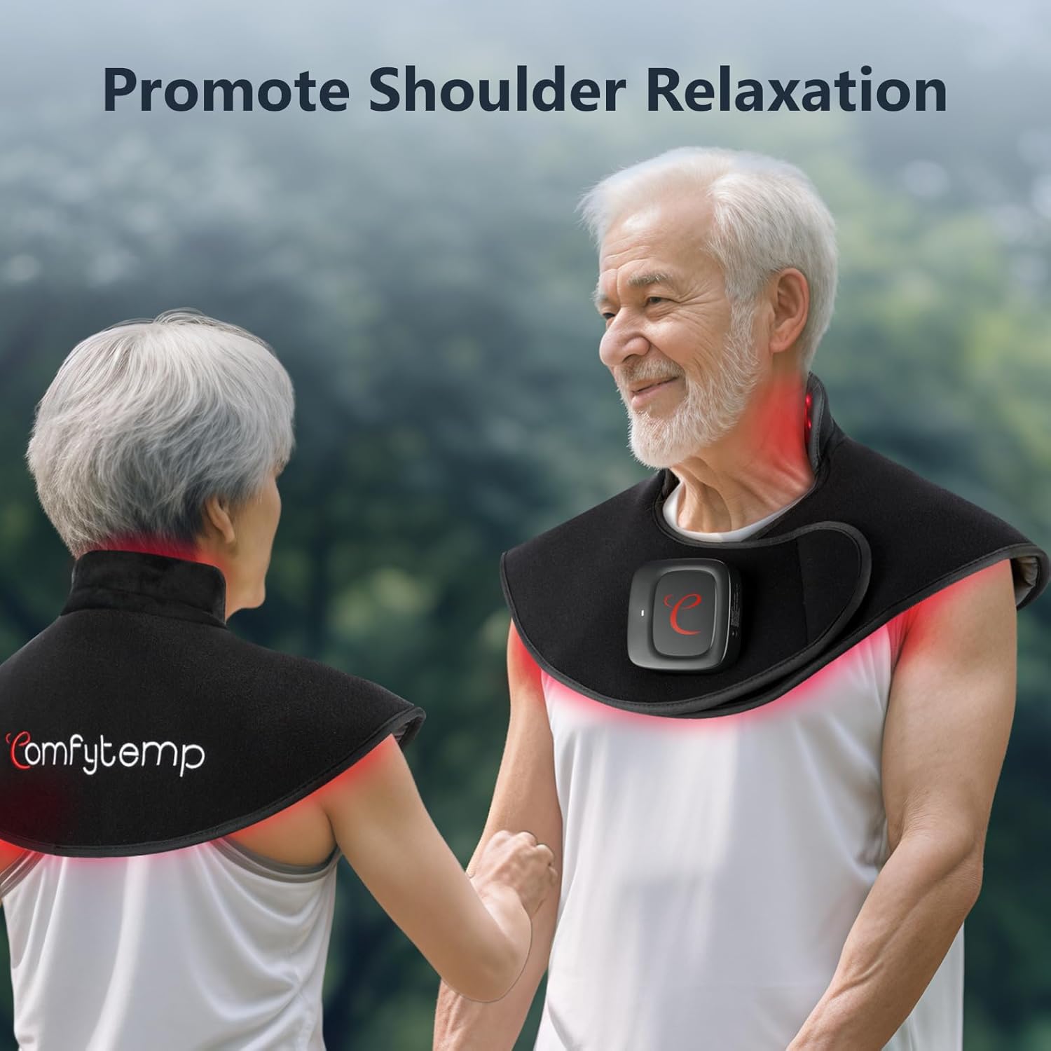 Comfytemp Cordless Red Light Therapy Pad for Neck Shoulder, FSA Eligible HSA Wearable Near Infrared Light Wrap for Body, 19W Flexible Light Cape for Upper Back Muscle, 660nm & 850nm - Image 5