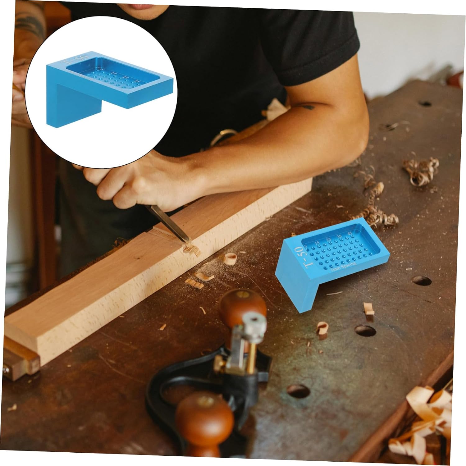 KICHOUSE Portable Woodworking Ruler Scriber Tool Markings for Accurate Measurements for Projects and Woodworking Tasks Compact Design for