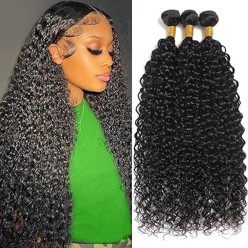 Paquetes de cabello humano virgen brasileño 100% sin procesar con ondas profundas, paquetes de cabello humano ondulado y húmedo de 18, 20, 22