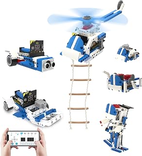Yahboom Micro:bit Building Block Robot Kit 16 in 1 STEM Projects Advanced with Sensor Module DIY Toys for Kids 10+ Gifts for Christmas (Build-Super-Kit with Microbit V2)
