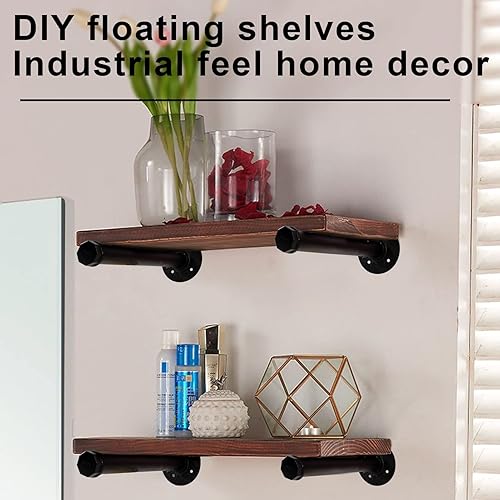 Miniatura 6 de 6 barras de ropa de tubería industrial de 12 pulgadas, perchero montado en la pared, negro mate