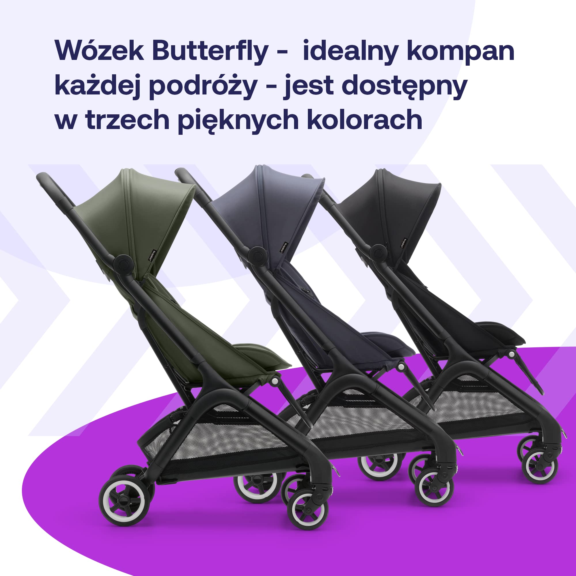 Bugaboo Butterfly Ultra Kompaktowy Dziecięcy Wózek Podróżny, Lekki, Mały i Poręczny, 1-Sekundowe Składanie Jedną ręką, Ergonomiczny, Pojemny, Łatwe Manewrowanie Jedną ręką, Stormy Blue